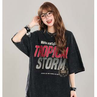 （Giao hàng 24h）Angela Áo Thun Nam Nữ In Họa Tiết Tropical,Oversize phong cách cổ điển  Phong cách và thanh lịch#1