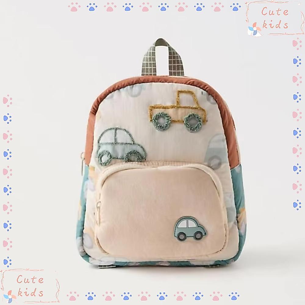 TPKSF98 Học Sinh Schoolbag, Ba Lô Đi Học Trẻ Em Thêu Xe Hoạt Hình Đa Năng, Bé Trai Và Bé Gái Mẫu Giáo Ba Lô Nhẹ Túi Sách
