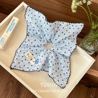 Yoing / Đơn Giản Nhỏ Tươi Hoa Chấm Bi Vuông Khăn Scrunchy Tóc Vòng Phụ Kiện Tóc