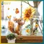 BVY Mộc Mạc In Hình Động Vật Decal Dán Tường Màu Nước Sóc Và Thiết Kế Hướng Dương Cho Cửa Sổ Kính.