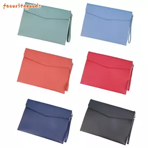 Túi đựng tài liệu bằng da FAVORITEGOODS, có tay cầm Túi đựng hồ sơ da, Hộp đựng tài liệu Dung tích lớn A4 A5 Túi sắp xếp tập tin Văn phòng trường học