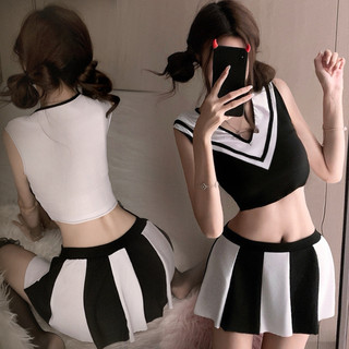 LUOXIAKE Bộ đồng phục bóng đá cổ vũ gợi cảm Trang phục nhập vai dành cho nữ