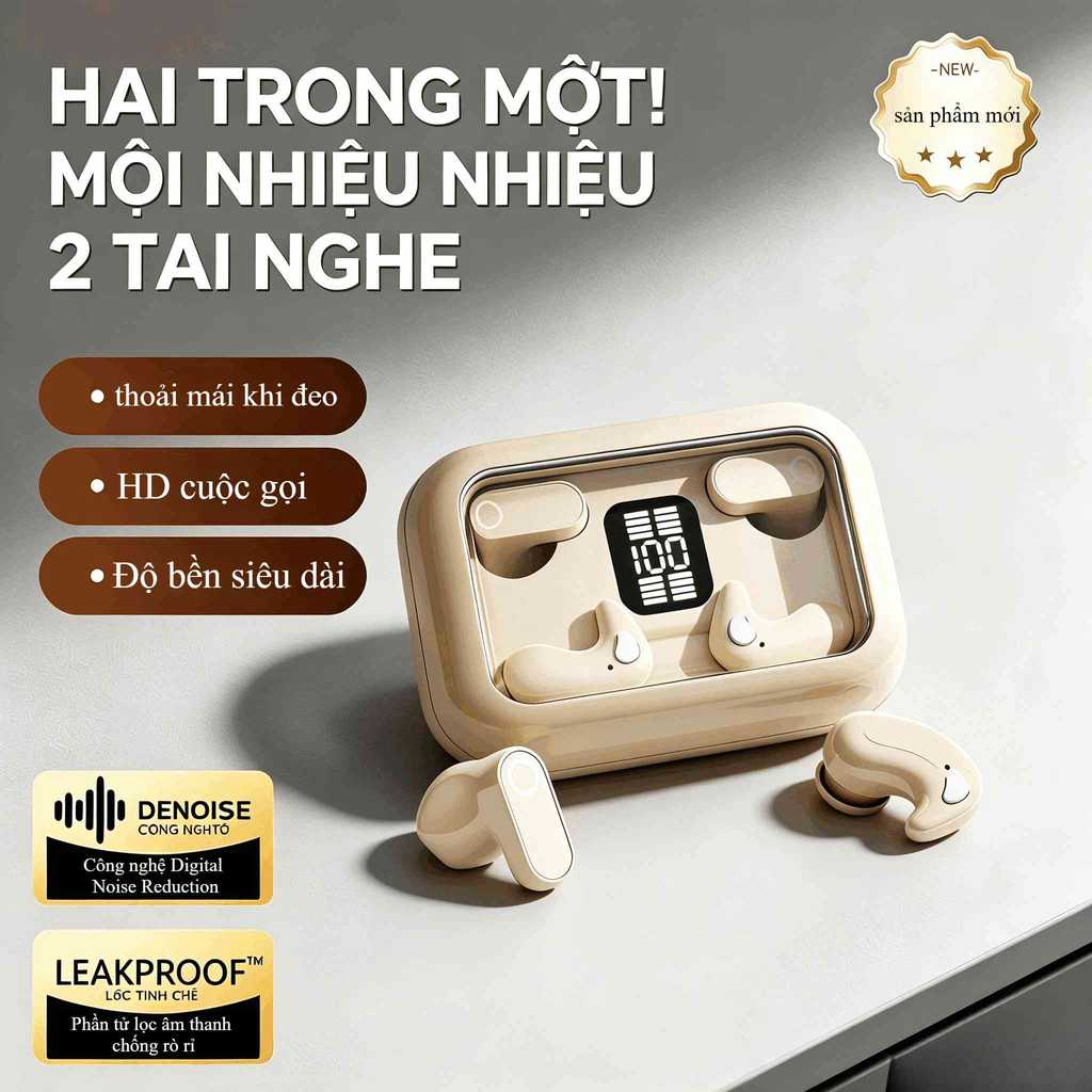 Tai nghe không dây mới khử tiếng ồn pin dài âm thanh nổi sử dụng cho màn hình LED cảm ứng iOS Android