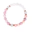 Vòng tay pha lê màu hồng Unisex - Thạch anh hồng Opal Thạch anh trong suốt Hạt vàng hồng - Đá tự nhiên thủ công
