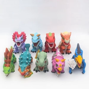 Q Đồ chơi khủng long cao su mềm dễ thương Tyrannosaurus Spinosaurus Pterosaur Triceratops Đồ chơi mô phỏng Quà tặng trẻ em Có thể giọng nói Chiều cao 8,7cm