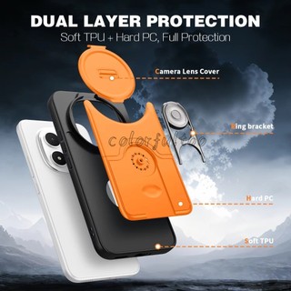 Ốp điện thoại bảo vệ ống kính máy ảnh trượt cho Redmi Note 15 Pro Plus 15Pro + Note15 Note15Pro 4G 5G Armor Vỏ chống sốc PC cứng Ốp lưng 360° Xoay vòng kim loại Giá đỡ mặt sau