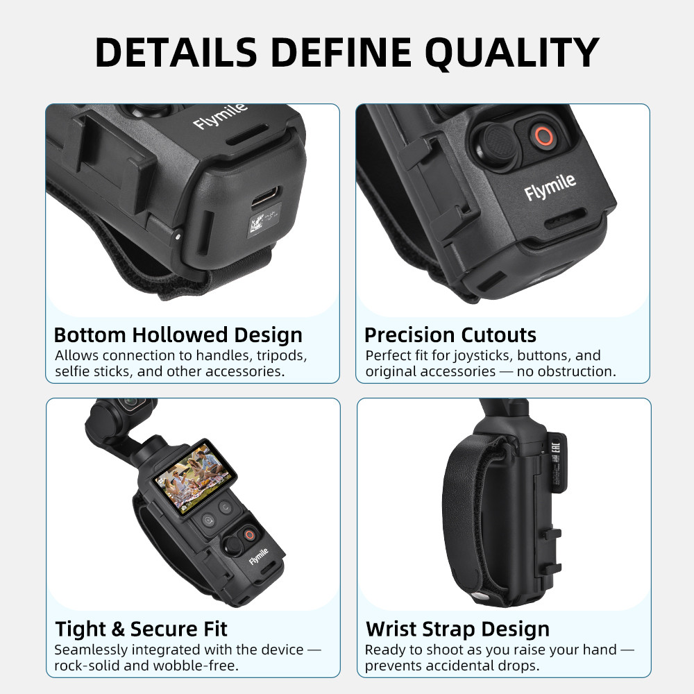 Tương thích với khung mở rộng cầm tay đa chức năng DJI Pocket4P / Pocket4 / 3, giá đỡ dây đeo, phụ kiện khung bảo vệ camera Pocket 4