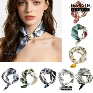 Khăn quàng khóa IFASIN, Khăn lụa mềm mại thoáng khí, Phụ kiện Khăn mỏng nghệ thuật nhẹ đa năng dành cho nữ