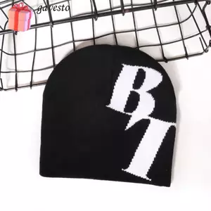 Mũ đan GAVESTO, Mũ ấm áp cặp đôi in Y2k, Sợi Gothic Giữ ấm Beanies Bonnet Nam Nữ