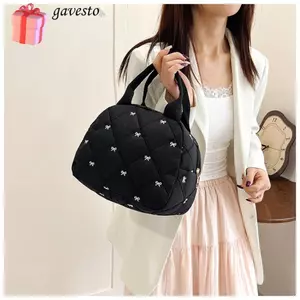 Túi đựng mỹ phẩm GAVESTO, Túi đựng đồ ăn trưa dung tích lớn cầm tay, Túi trang điểm nơ du lịch