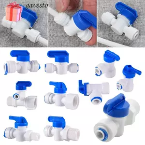 GAVESTO 1 Cái Van Bi Nhựa, Nước Thẳng 1 / 4 "3 / 8" OD Vòi Đầu Nối Nhanh, 1 / 4 "3 / 8" Nam 1 / 2 "Nữ Reverser Thẩm thấu Bể Cá Lắp Nam Nữ Ren Ống Lắp