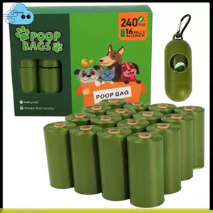 17 Túi Poop cho thú cưng có giá đỡ cuộn - Túi đựng rác cho chó chống rò rỉ, thân thiện với môi trường để đi bộ, du lịch và sử dụng ngoài trời