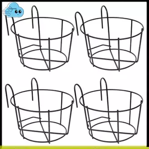 Giá đỡ chậu hoa treo cho lan can 4 gói Giỏ đựng thực vật bằng sắt cho chất mọng nước