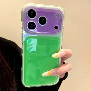 Ốp điện thoại thạch màu tương phản Dopamine cho iPhone17 16 15 Pro Max Bảo vệ Camera chống sốc Vỏ mềm chống rơi