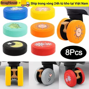SNUGHOUSE Vali Bảo Vệ Bánh Xe, Vỏ Bảo Vệ Bánh Xe Hành Lý Silicon Chống Trơn Trượt, Giảm Mài Mòn Bánh Xe Giảm Tiếng Ồn Chống Sốc Xe Đẩy Hộp Bánh Bao