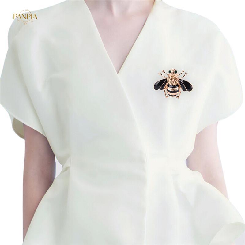 PNPIA- Trâm cài ong thời trang Mạ vàng thanh lịch Pha lê đính đá dự tiệc Trâm trang sức