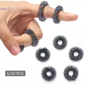 5 Cái / bộ Nhẫn Massage Ngón Tay Vàng Châm Cứu Trị Liệu Bàn Tay Thư Giãn