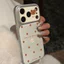 Ốp lưng iPhone họa tiết da mạ chấm bi họa tiết gấu iPhone 17 16 15 14 13 12 11 Pro Max Plus Max