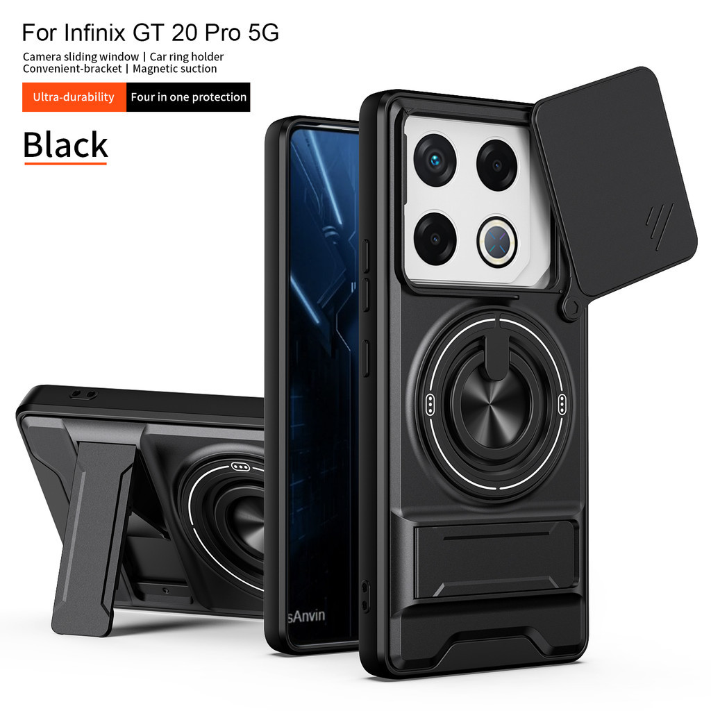 Vỏ Cho Infinix GT 20 Pro Ốp Lưng Infinix GT20 Pro Vỏ Điện Thoại Magsafe Từ Gấp Giá Đỡ Giáp Quân Sự Vỏ Bảo Vệ Camera