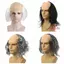 DARON Ngộ nghĩnh Hói Tóc Giả, Đạo Cụ Giả Ông Già Tóc Giả Hói, Đảng Cosplay Xoăn Thẳng Lông Tơ Halloween Hói Tóc Giả Hóa Trang