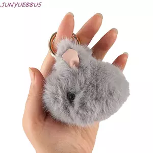 JUNYUE88US Thỏ Móc Khóa Sang Trọng, Rex Lông Thỏ Hình Thỏ Lông Thỏ Móc Khóa Bóng Lông Thỏ, Bóng Thỏ Mini Cá Tính Dễ Thương Lông Tơ Thỏ Kyring Xe Hơi
