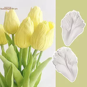TRTR 2 Chiếc Cánh Hoa Tulip Khuôn Silicon Dụng Cụ Trang Trí Bánh Veiner Khuôn Gumpaste, Sugarcraft, Nhựa Đất Sét Khuôn VN