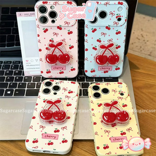Ốp Lưng Cho Oppo A3X A3 A5i A15 A35 A16 A7 A18 A31 A58 A60 A57 A77 A54 A38 A17 Bìa mềm đứng đáng yêu Cherry