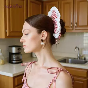 AqToCna Pháp Ren Hoa Tóc Nữ Phong Cách Quốc Gia Lưới Họa Tiết Năm Cánh Hoa Hình Phụ Kiện Tóc Băng Đô Quấn Tóc AqToCna