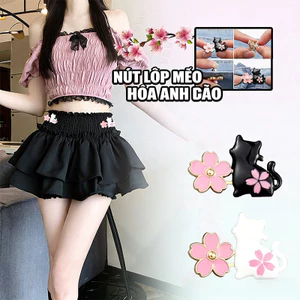 2 Cái/bộ Mèo Và Sakura Thắt Lưng Liền Mạch Holeless Quần Jean Dây Thắt Lưng Nút Điều Chỉnh