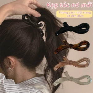Kẹp tóc chuối nơ mói 4 màu giữ tóc chắc chắn phong cách đơn giản