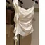 Thiết kế cao cấp kiểu Pháp Xù khâu cổ xoay xếp li Slim Camisole mùa hè 2026 Áo phong cách mới
