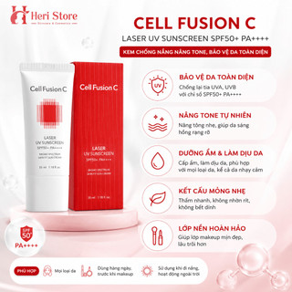 [FreeShip] Kem Chống Nắng Cell Fusion C Dịu Da Laser Sunscreen 100 SPF50+ PA +++ 35ml Heri Skin