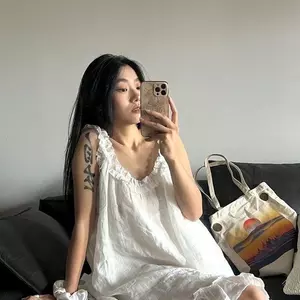 Váy ngủ có dây đeo cỡ lớn Bộ đồ ngủ phong cách Bộ đồ ngủ nữ mùa hè Váy đi chơi tại nhà