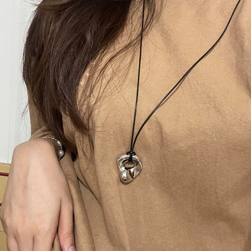 Mặt dây chuyền hình học bạc Vòng cổ dài Phụ kiện cá tính thời trang dành cho nữ