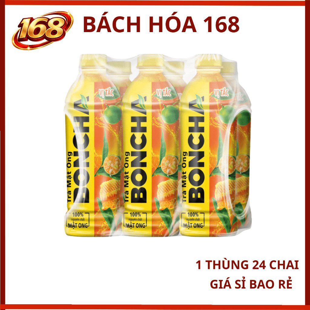 Trà mật ông Boncha vị TẮC 450ml (24) (màu Cam)