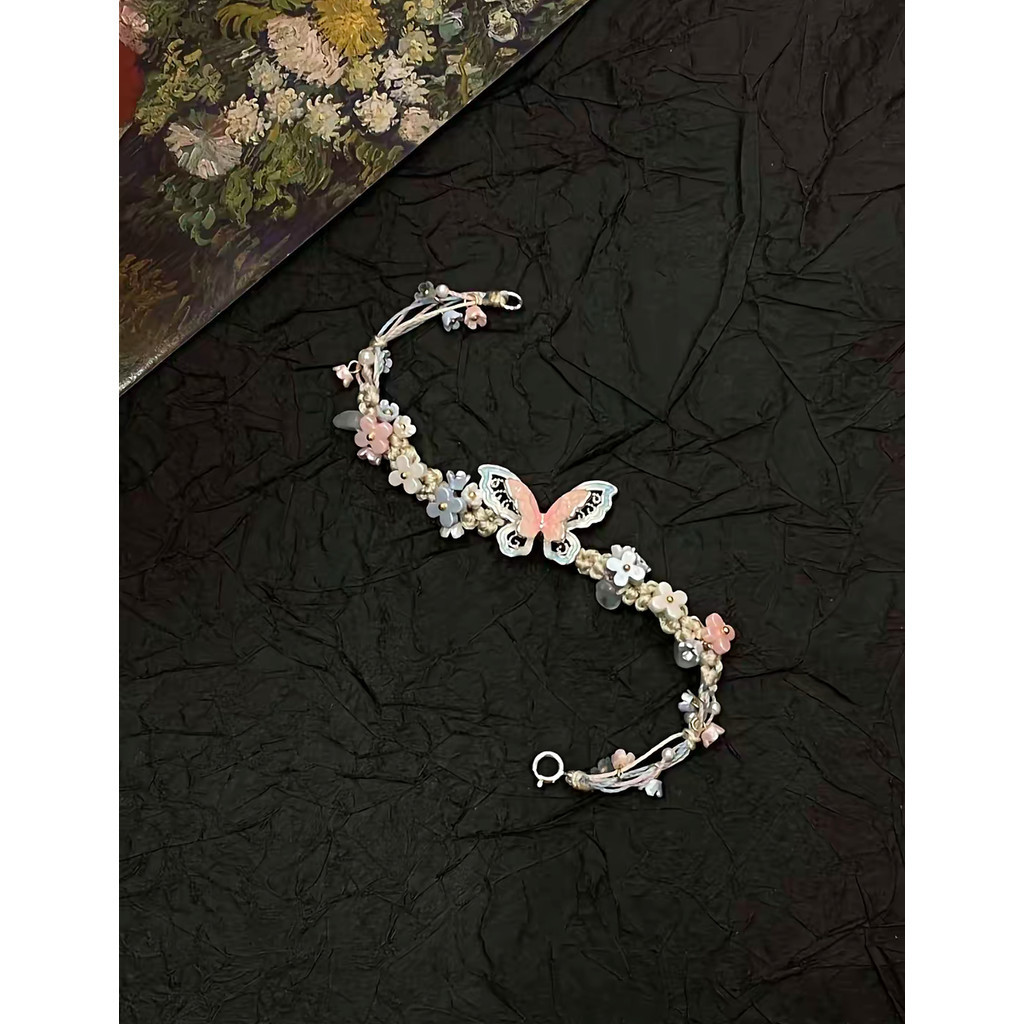 Hàn Quốc vòng tay handmade bướm hoa tinh tế,không gây ngứa，chịu nước tốt，Vòng tay nhẹ nhàng