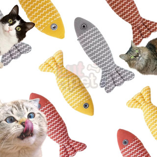 Thú bông catnip cho chó mèo, cá nhồi cỏ mèo, gấu bông hình cá cho mèo - lutpet