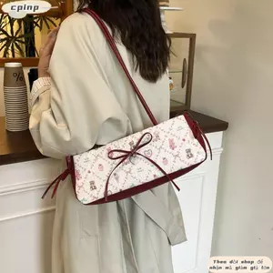 Túi đeo vai CPINCP, Túi đeo nách phong cách Hàn Quốc in hình hoạt hình, Túi xách nữ nơ ngọt ngào dung tích lớn thời trang dành cho nữ