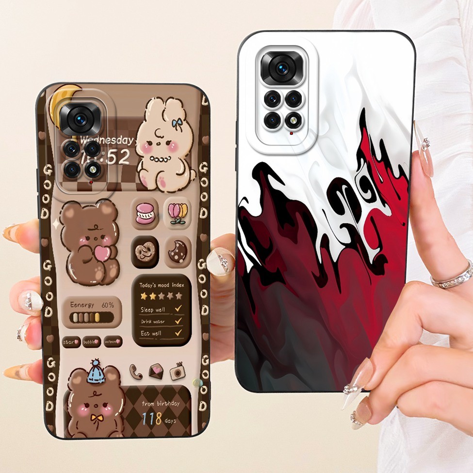 6.43 '' Dành Cho Redmi Note 11 4G Dành Cho Redmi Note 11S Vỏ Mèo Dễ Thương Thời Trang Sang Trọng Tình Yêu Sơn Ngộ nghĩnh Vỏ Silicon Chống Sốc