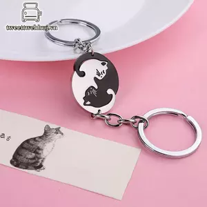 Nhíp Mèo Móc Khóa 1 Cặp Tròn Chắp Vá Trái Tim Người Yêu Dễ Thương Cặp Đôi Móc Khóa Túi Trang Sức Xe Bapa Quà Tặng Sáng Tạo Độc Đáo VN