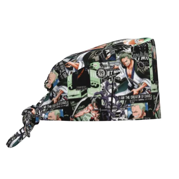 Zoro O-One P-Piece Thoáng Khí Điều Dưỡng Mũ Làm Việc Phẫu Thuật Chà Mũ Y Tá Mũ Y Tế Anime Cổ Điển Manga Phim Làm Việc Chà Mũ