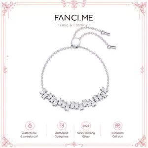 FANCIME "Midnight Sonata" Vòng tay có thể điều chỉnh bằng bạc Sterling rực rỡ