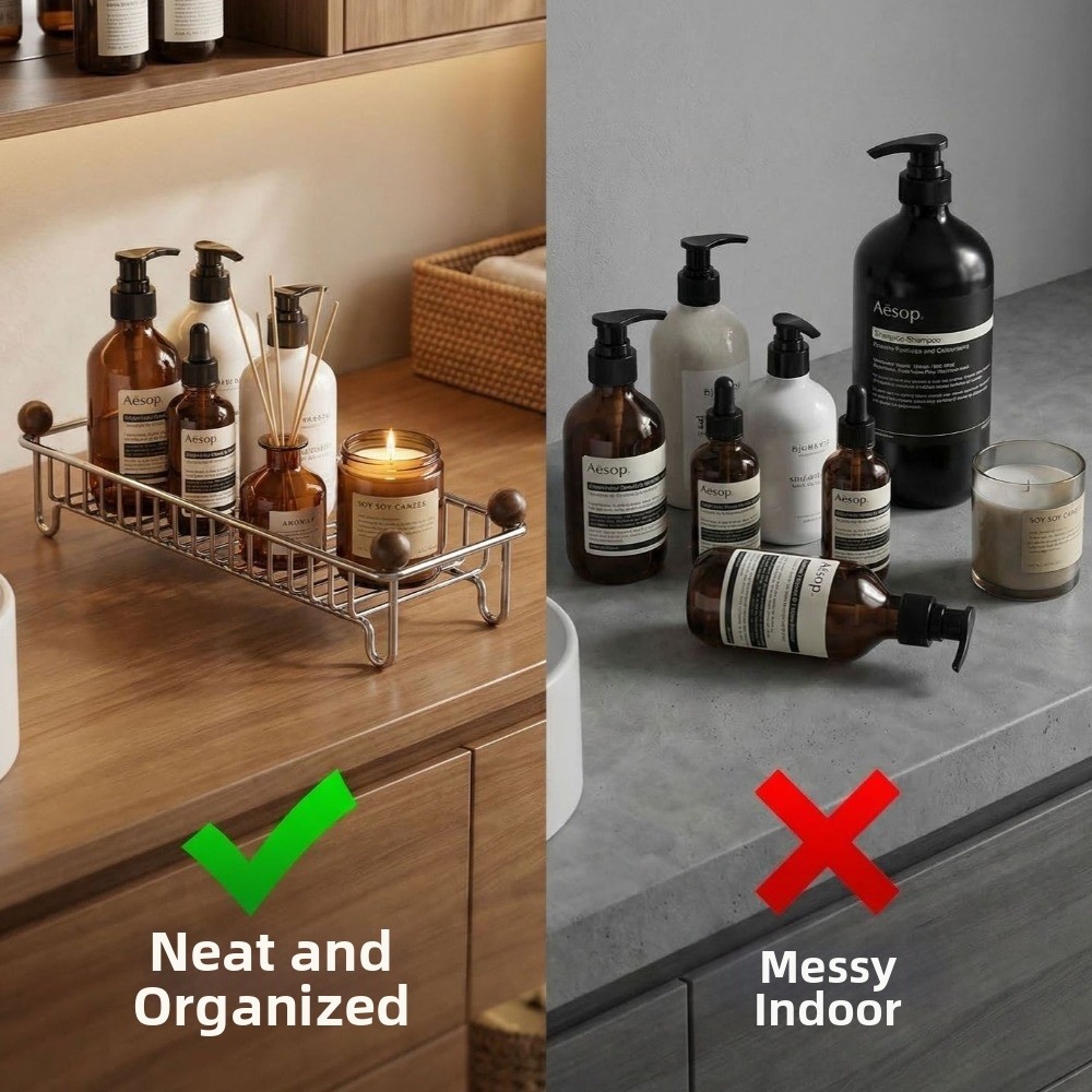 Đế đựng mỹ phẩm CATIYAHA, Giá đỡ thoát nước bọt biển chống thấm nước khô nhanh, Giá đựng bồn rửa nhà bếp đa năng chống gỉ bằng thép không gỉ Phòng tắm