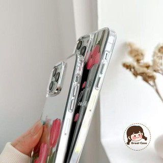 Tranh Sơn Dầu Hoa Tulip Mạ Gương Ốp Lưng Điện Thoại Xiaomi 12 Lite 12X 12S Pro 4G 12T Pro Mi 11 Lite 11T Pro 10T Pro Civi 5 4 Pro 3 2 1S 5G 4G Vỏ Mềm Tươi