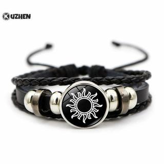 KUZHEN 2 Chiếc Dạ Quang Cặp Đôi Vòng Tay Mặt Trăng Mặt Trời Có Thể Điều Chỉnh Bện Vòng Tay Tình Bạn Thời Trang Lãng Mạn Trang Sức Quà Tặng Sinh Nhật HOT