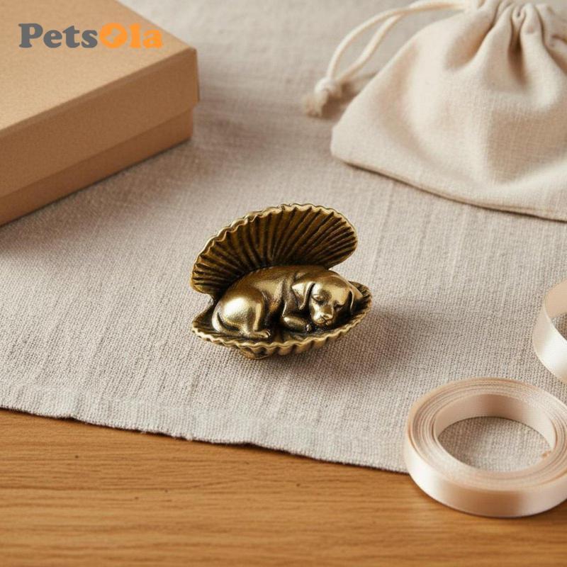 PETSOLA Kim Loại Chó Tượng Đồng Vỏ Chó Con Trang Trí Whimsical Trang Trí Nhà Cửa Cho Trà Kệ Bàn