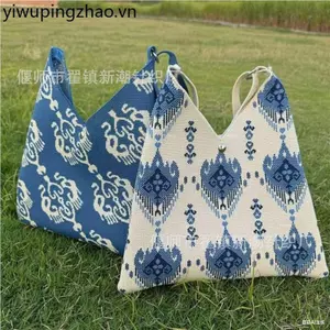 Phong Cách Mới Bohemian Phong Cách Dân Tộc Một Vai Túi Thời Trang Tất Cả Trận Đấu Dệt Kim Túi Dệt Kim Một Vai Túi Dệt Kim