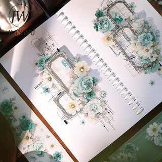 JIANWU 45mm * 300cm Vintage Line Border Phong Cảnh Chất Liệu Cắt Dán Thêu Sò PET Băng Sáng Tạo DIY Tạp Chí Văn Phòng Phẩm