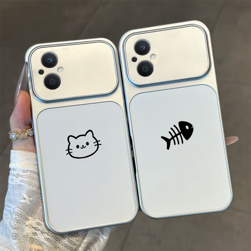 Ốp Lưng PBZZ Cho OPPO Reno 7Z 8z 5G RENO 7 LITE 5G Vỏ Điện Thoại Lo Âu Vỏ Mềm Silicon Chống Sốc Thiết Kế Mới Thẩm Mỹ Cặp Đôi Mèo Hoạt Hình Dễ Thương DSCYGT1