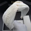 Che Tóc Trắng Đường May Off-White Rộng Vành Băng Đô Nữ Cao Cấp Xếp Ly